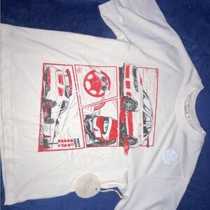 Kids Graphic Tee in White and Red